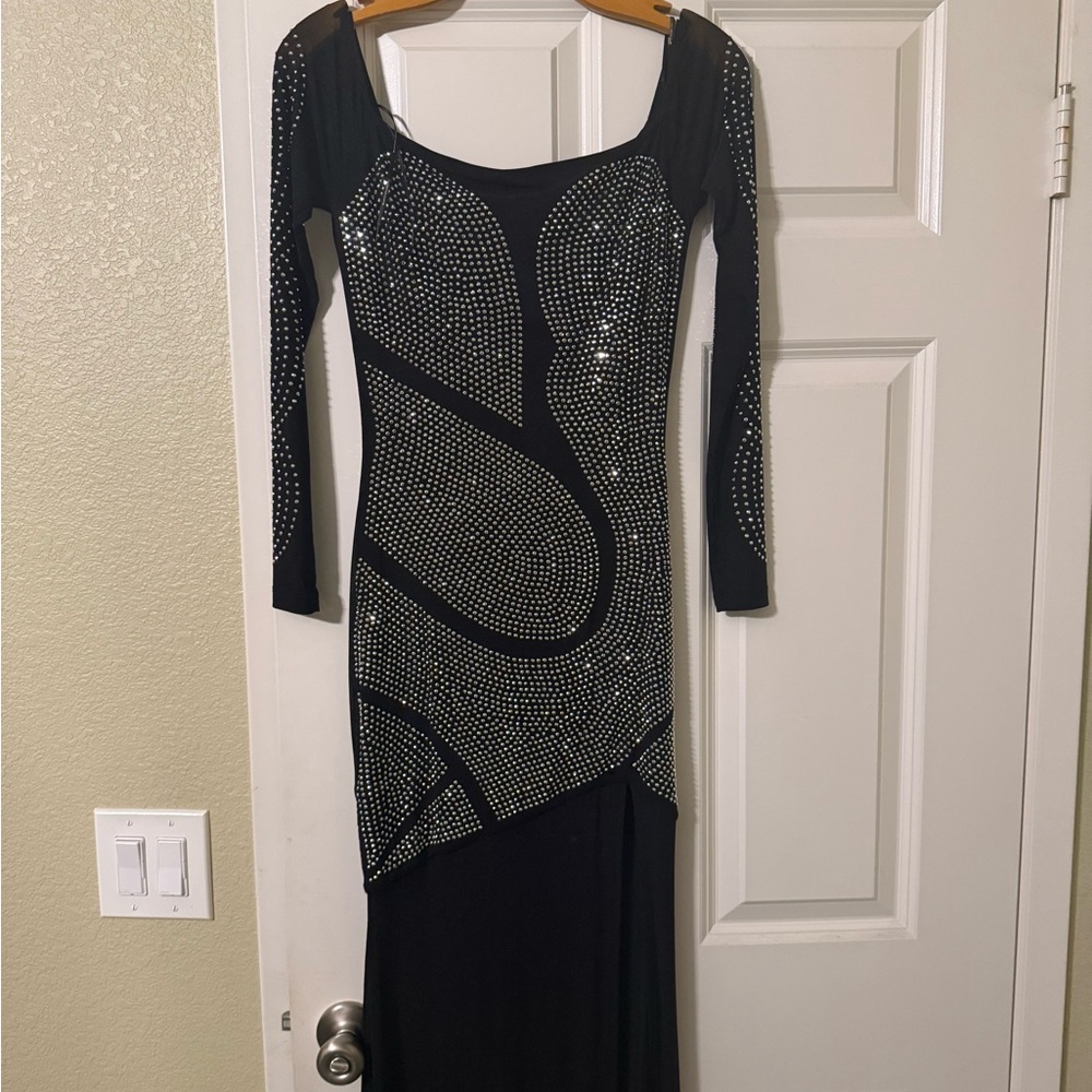 Elegant Black and Silver Women's Dress